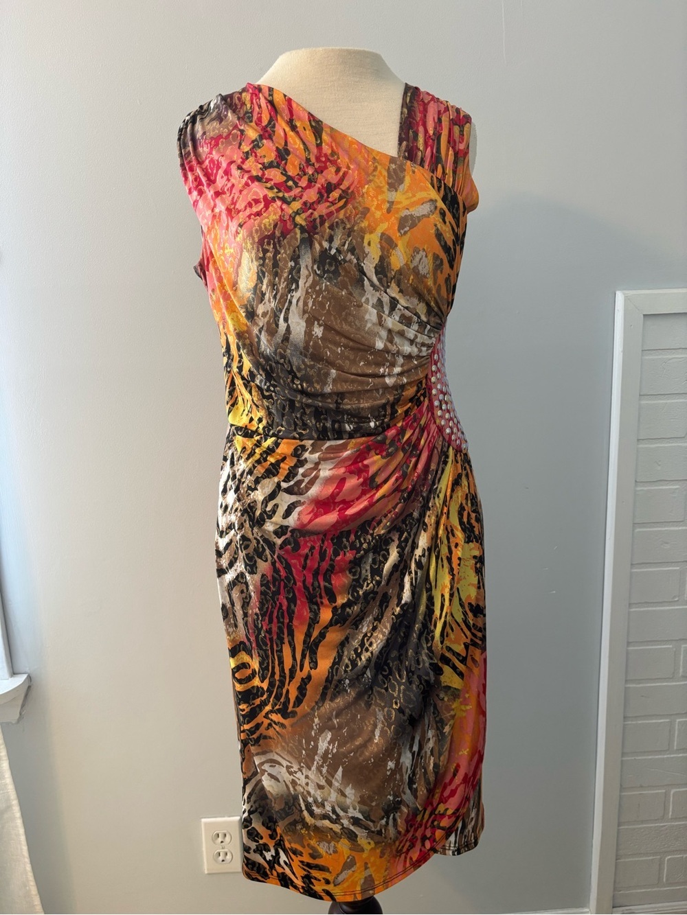 Frank Lyman Design Multicolor Animal-Print Sheath Dress
